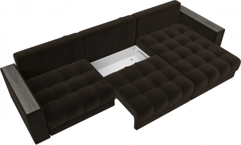 Диван угловой с декором Лига-049 НПБ Лонг Лига Диванов (Велюр) арт.128298