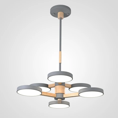 Потолочная люстра Wi-Fi на штанге Turna Dbl L6 Gray By ImperiumLoft Turna-Dbl01 (LED, 220V, голосовое управление, умный дом - Алиса)