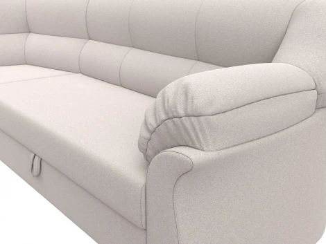 Диван угловой Карнелла левый угол (Брус/Пластик/Замша/Бежевый) Лига Диванов 128162L