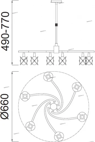 Подвесная люстра Mantra Rosa 0033