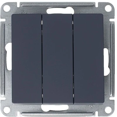 Выключатель встраиваемый трехклавишный (грифель) Systeme Electric AtlasDesign ATN000731