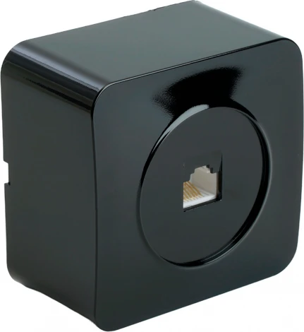 Розетка Ethernet RJ-45 (черный) Stekker София 49312