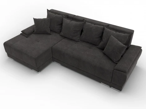 Диван угловой Лига-119 угол левый (ДСП,Брус,Фанера,ЛДС,Велюр/Темно-коричневый) Лига Диванов 137096L