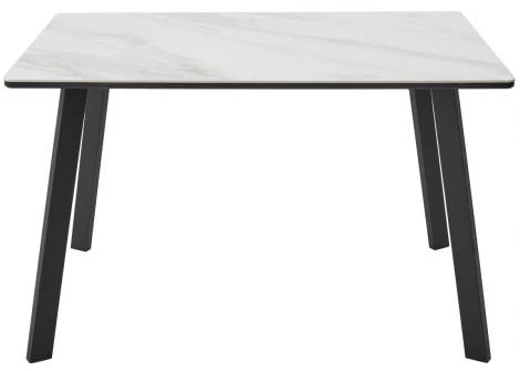Стол ТИК ТАК 120 цвет Белый мрамор активный, керамика / Черный каркас M-City 64588
