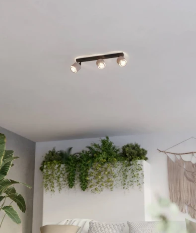 Спот Eglo Rosley 43658 3x40W(E14), сталь, черный, текстиль, натуральный