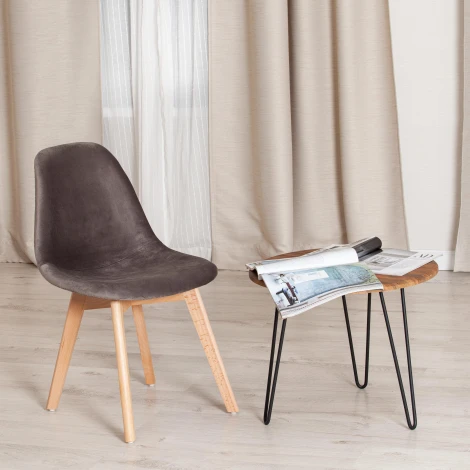 Стул CINDY SOFT (mod. C1021F1) / 1 шт. в упаковке (Вельвет,Дерево бук /Серый)