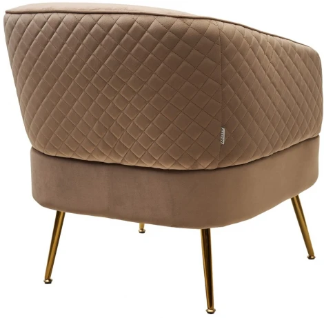 Кресло MUSSELS BLUVEL-40 Бежевый, велюр / золотой каркас М-City