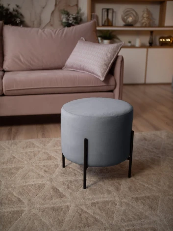 Маленькая радость Пуф круглый на ножках, светло-серый D1 furniture арт.AAA41674001