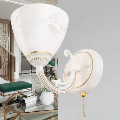 Бра с выключателем Arte Milano AM343659 343659/1W WT+G (220V)