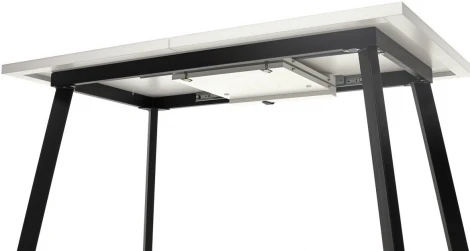 Стол ФИН 120 Белый, стекло/ Черный каркас М-City