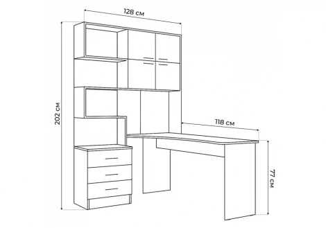 Компьютерный стол Эльброни правый белый 664906