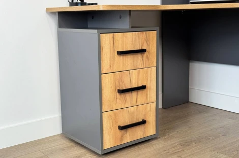 Лайт-2 Стол компьютерный 1200 угловой Mebelson (ЛДСП/Дуб крафт золотой,Серый) арт.SKL2.2N02.3319