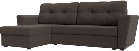 Диван угловой Амстердам Лайт левый угол (Коричневый/Рогожка) Лига Диванов арт.121168L