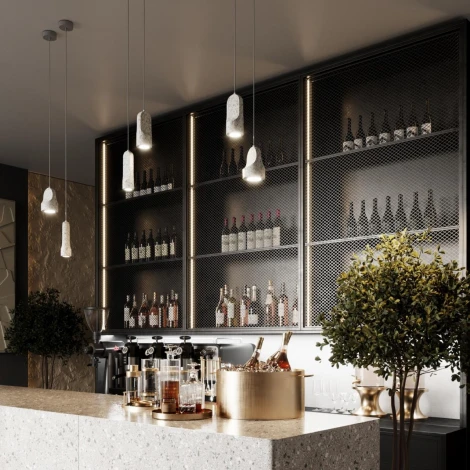 Подвесной светильник Odeon Light Pietra 7010/1B серый/камень LED 1*5W 3000K 220V (на проводе)