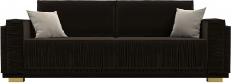 Диван прямой Лига-044 (Коричневый,Бежевый/Микровельвет) Лига Диванов арт.122260