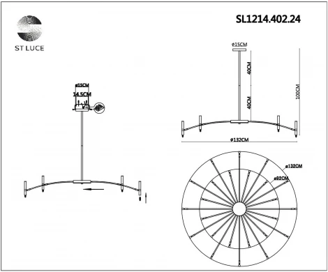 Потолочная люстра на штанге ST Luce Spidey SL1214.402.24
