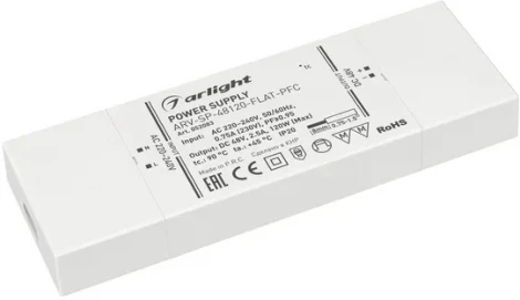 Блок питания ARV-SP-48120-FLAT-PFC (48V, 2.5A, 120W) (Arlight, IP20 Пластик, 5 лет) 052083