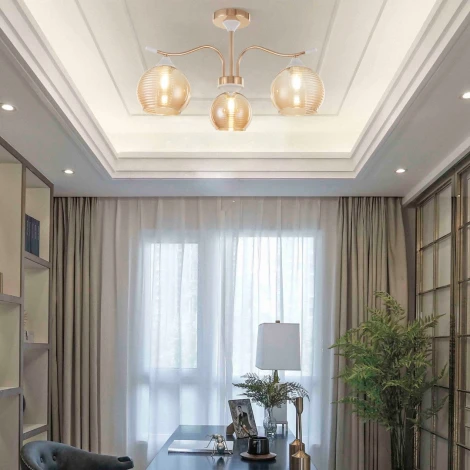 Потолочная люстра на штанге Arte Milano Napoli 327719/3 FG+WH (220V, шар)