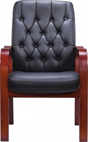 Компьютерное кресло Everprof Monaco Wood CF Экокожа Черный