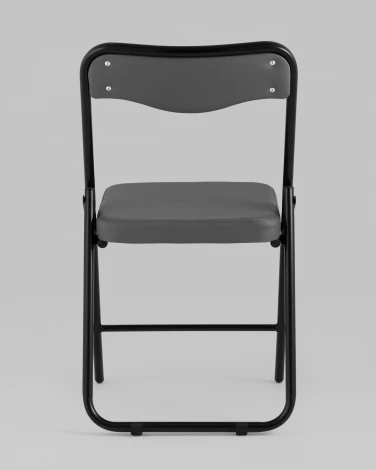 Стул складной Джонни иск.кожа серый, каркас черный матовый Stool Group УТ000043449