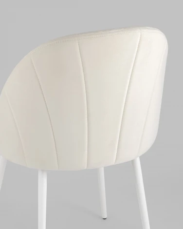 Стул Stool Group Логан велюр молочный белые ножки УТ000035501