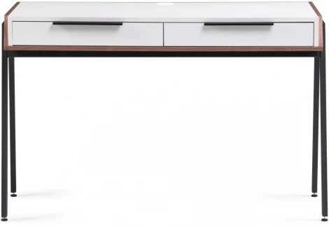 Письменный стол Notta Рокс 116х65х77 белый / дуб делано темный / черный 530838