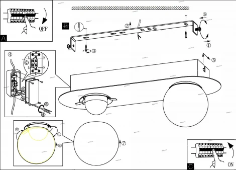 Настенно-потолочный светильник Eglo Mosiano 94627