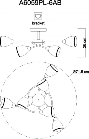 Потолочная люстра Arte Lamp Innocente A6059PL-6AB