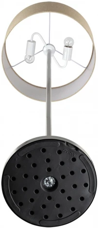 Торшер Lumion Nikki 8250/2F никель/бежевый, металл/текстиль Е27 2*60W 220V (выключатель, круглые)
