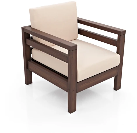 Кресло Arsko Домино орех велюр молочный