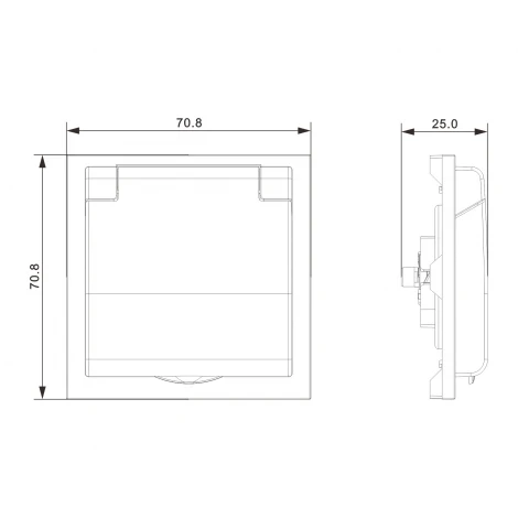 Накладка для розетки без заземления, с крышкой, 16A 250 В~, матовый титан IP44 Donel S08 DS43445