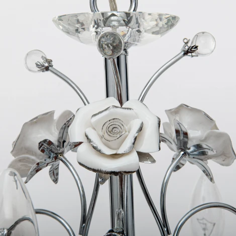 Подвесная люстра Abrasax 2031/6 (chrome) (220V, на цепи, цветы, розы)