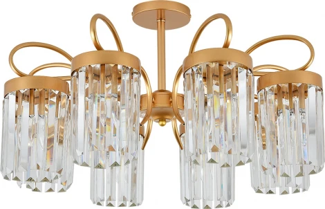 Потолочная люстра на штанге Escada Lofoy 2116/8Pi 8x40Вт E14, металл/хрусталь, шампань, прозрачный хрусталь (220V)