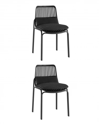 Стул Louran с подушкой чёрный 2 шт. Stool Group УТ000042568
