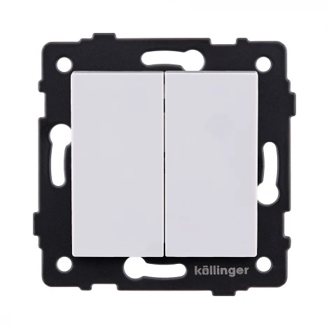 Выключатель 2-клавишный проходной 10А/250В белый Kollinger REA-S-009WH для Aspekt, Eleganz, Reflex