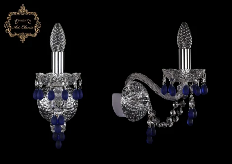 Бра Art Classic 10.24 10.24.1.165.Cr.V3001 (220V, хрусталь, подвески, подсвечник, свеча)