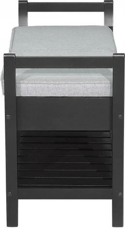 Скамья для прихожей Н с ящиком, ткань серый, каркас венге Mebelik арт.007591