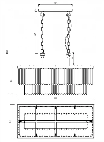 Подвесная люстра Maytoni Revero MOD085PL-08CH (220V, хрусталь, подвески, на цепи)