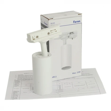 Трековый светильник однофазный 15W 220V Feron AL145 51322