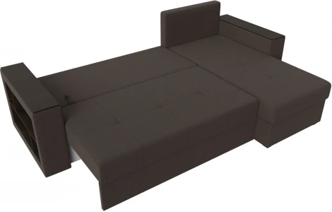 Диван угловой Дубай Лайт правый угол (Коричневый/Рогожка) Лига Диванов арт.121639