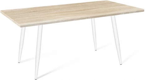 Стол SHT-TU14/120/80 МДФ белый муар/дуб сонома светлый от фабрики Sheffilton