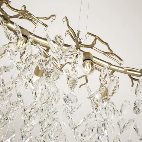 Подвесной светильник Favourite Brillo 3056-10P (220V, хрусталь, на тросе, лепестки, листья, ветки)