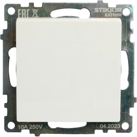 Переключатель одноклавишный перекрестный (белый) Stekker Катрин 49176