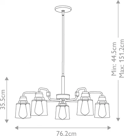 Потолочная люстра на штанге Kichler Aivian KL-AIVIAN5-WBR (220V)