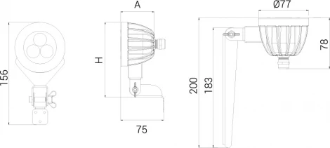 Грунтовый светодиодный светильник CG103 RAL 9007 Fiberli 11290101 (220V, круглые, IP67)