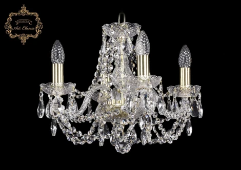 Подвесная люстра Art Classic 11.11 11.11.4.141.Gd.Sp (220V, хрусталь, на цепи, подсвечник, свеча)
