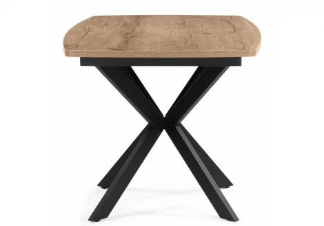 Стол деревянный Палу 130(170)х80 дуб веллингтон / черный 633138