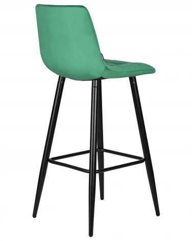 Набор 2 шт стул барный DOBRIN NICOLE (черные матовые ножки, зелёный велюр (108-64))