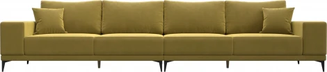 Диван прямой Льюес Лонг (Желтый/Микровельвет) Лига Диванов арт.122390