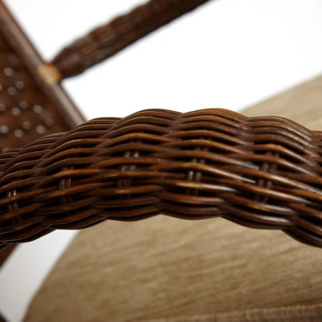 Комплект террасный ANDREA (стол кофейный со стеклом + 2 кресла + подушки) TCH White (белый) (ротанг)